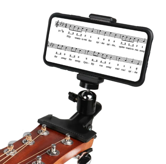 Soporte para Teléfono para Guitarra — Clip para Músicos