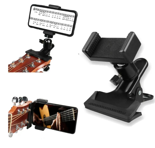 Soporte para Teléfono para Guitarra — Clip para Músicos