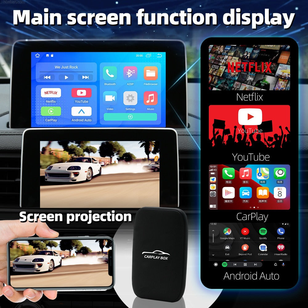 Kabellose CarPlay & Android Auto Smart TV Box